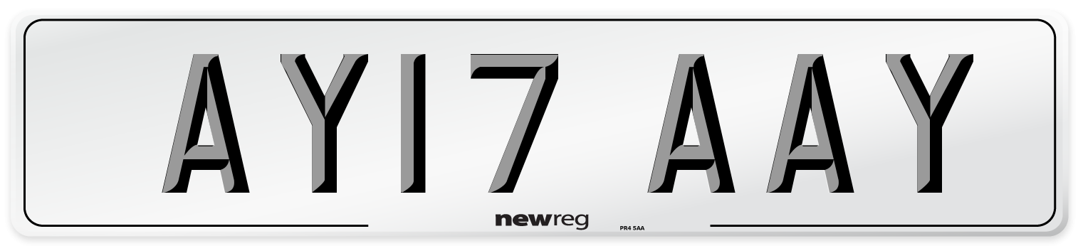 AY17 AAY Number Plate from New Reg